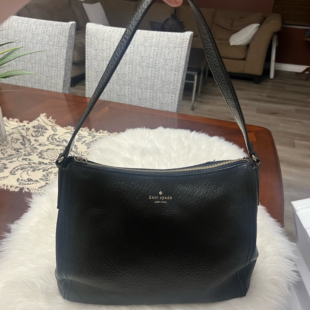 Kate Spade Black Leather Hobo Handbag purse